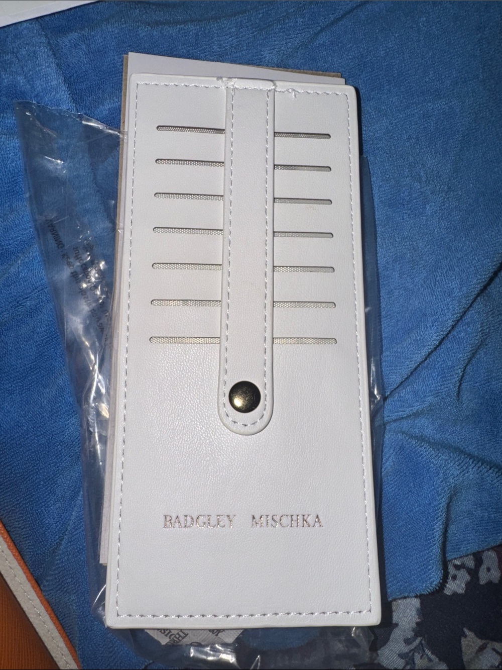 Badgley Mischka Beige Card Holder NEW